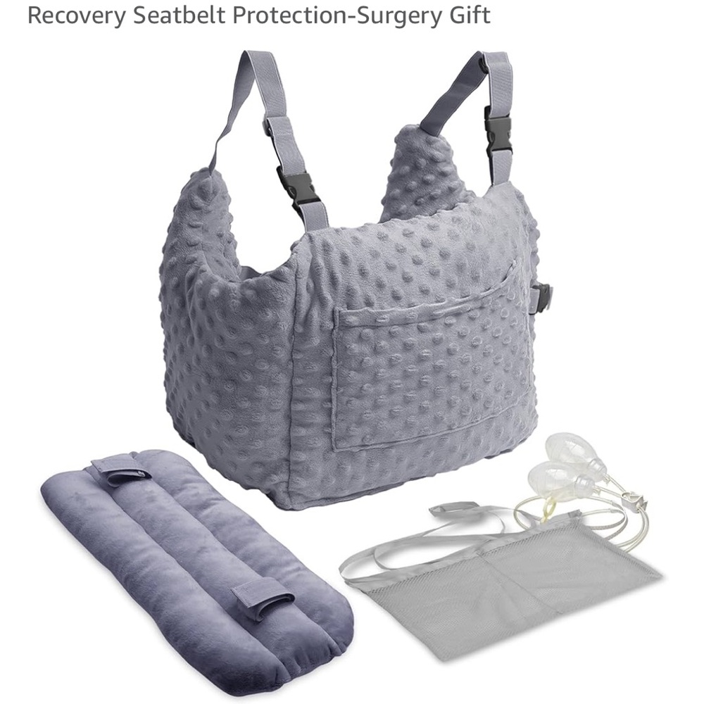 Blue Gel Breast Relief Cushion with Gray Cover